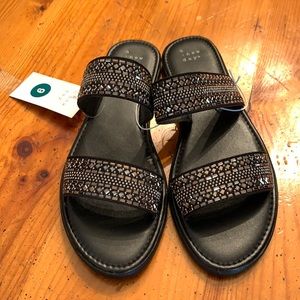 Black flat sandals